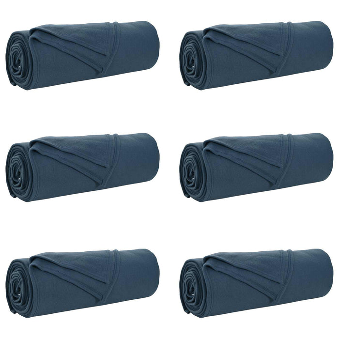 Pături de aruncat 6 pcs Albastru marin 350 x 270 cm Molton - WALTI WALTI