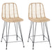 Scaun Bar 2 pcs natural 44,5 x 54,5 x 97,5 cm Ratan și Fier - WALTI WALTI