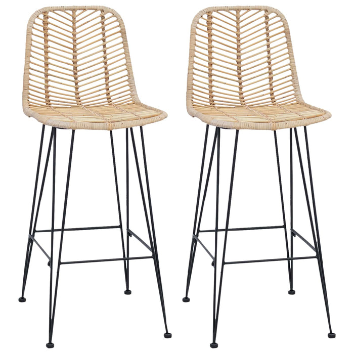 Scaun Bar 2 pcs natural 44,5 x 53 x 111 cm Ratan și Fier - WALTI WALTI