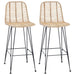 Scaun Bar 2 pcs natural 44,5 x 53 x 111 cm Ratan și Fier - WALTI WALTI