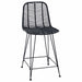 Scaun Bar 2 pcs Negru 44,5 x 54,5 x 97,5 cm Ratan și Fier - WALTI WALTI