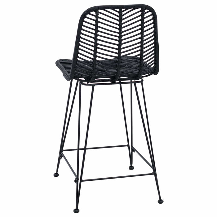 Scaun Bar 2 pcs Negru 44,5 x 54,5 x 97,5 cm Ratan și Fier - WALTI WALTI