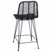 Scaun Bar 2 pcs Negru 44,5 x 54,5 x 97,5 cm Ratan și Fier - WALTI WALTI