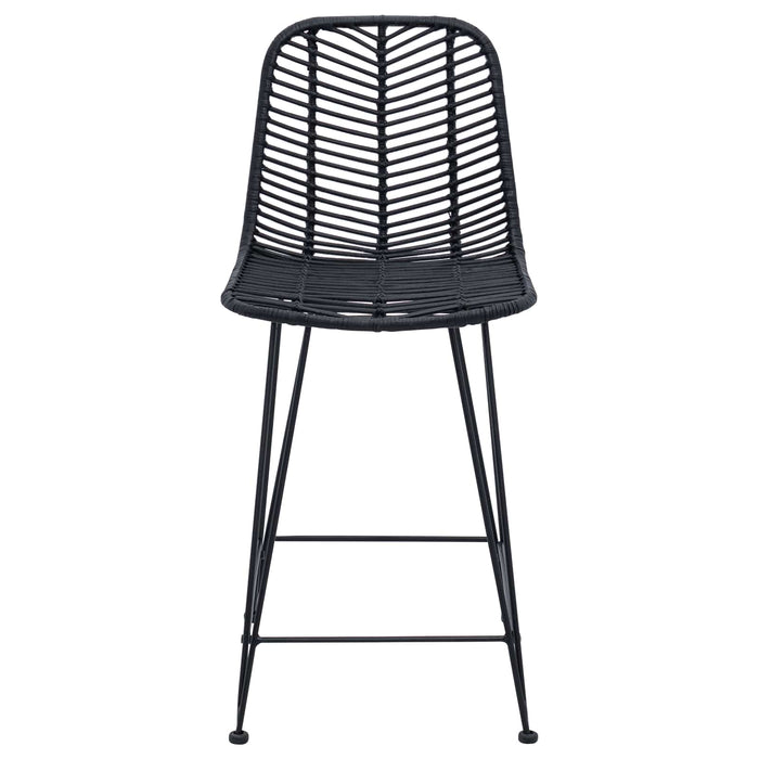 Scaun Bar 2 pcs Negru 44,5 x 54,5 x 97,5 cm Ratan și Fier - WALTI WALTI