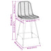 Scaun Bar 2 pcs Negru 44,5 x 54,5 x 97,5 cm Ratan și Fier - WALTI WALTI