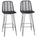 Scaun Bar 2 pcs Negru 44,5 x 53 x 111 cm Ratan și Fier - WALTI WALTI