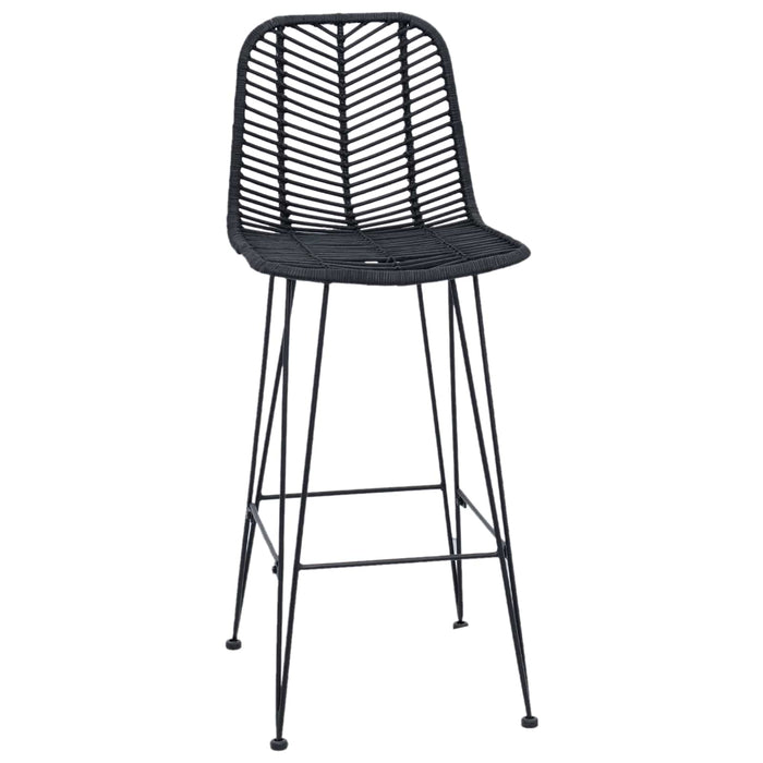 Scaun Bar 2 pcs Negru 44,5 x 53 x 111 cm Ratan și Fier - WALTI WALTI