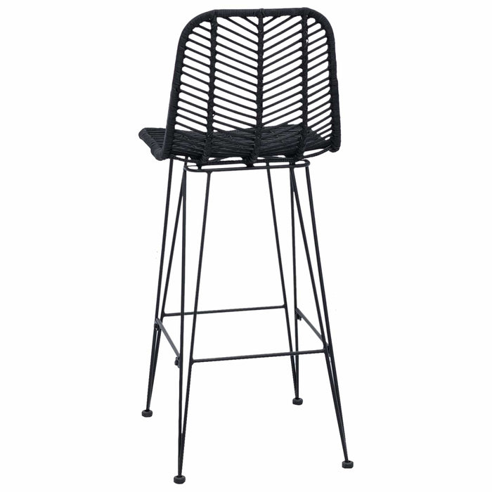Scaun Bar 2 pcs Negru 44,5 x 53 x 111 cm Ratan și Fier - WALTI WALTI
