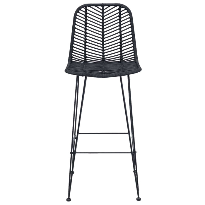 Scaun Bar 2 pcs Negru 44,5 x 53 x 111 cm Ratan și Fier - WALTI WALTI