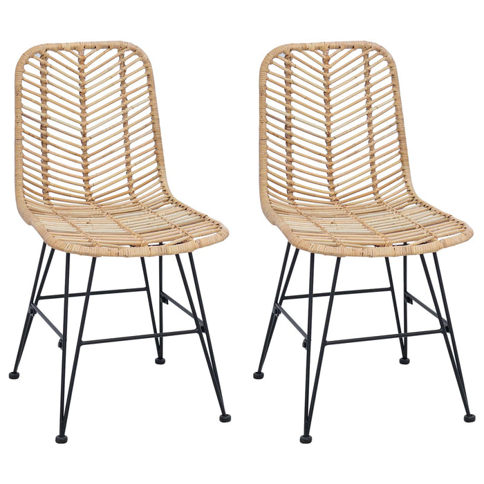 Scaun de sufragerie 2 pcs natural 44.5 x 55 x 85 cm - WALTI WALTI