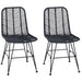 Scaun de sufragerie 2 pcs Negru 44.5 x 55 x 85 cm Ratan și Fier - WALTI WALTI