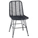 Scaun de sufragerie 2 pcs Negru 44.5 x 55 x 85 cm Ratan și Fier - WALTI WALTI