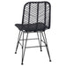 Scaun de sufragerie 2 pcs Negru 44.5 x 55 x 85 cm Ratan și Fier - WALTI WALTI