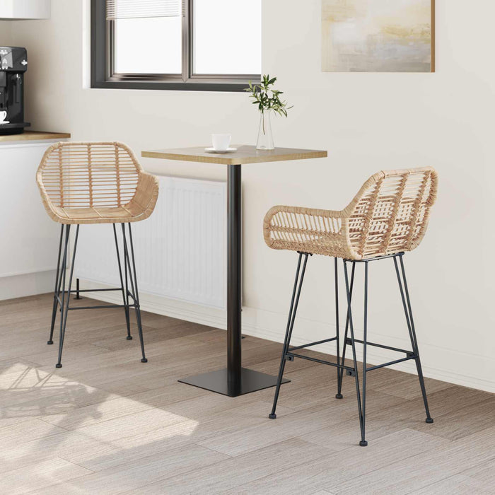 Scaun Bar 2 pcs 55 x 52 x 92 cm Ratan și Fier - WALTI WALTI