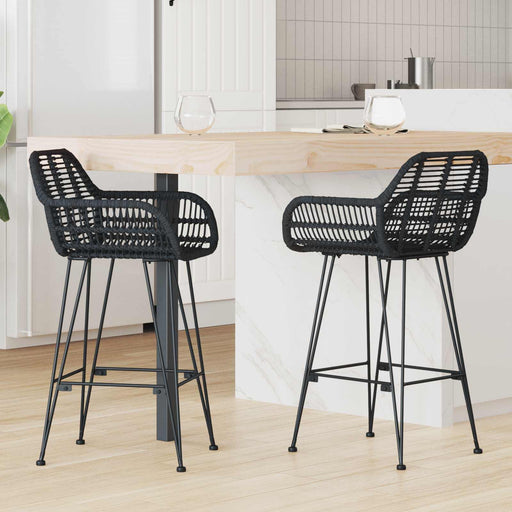 Scaun Bar 2 pcs 55 x 52 x 92 cm Ratan și Fier - WALTI WALTI