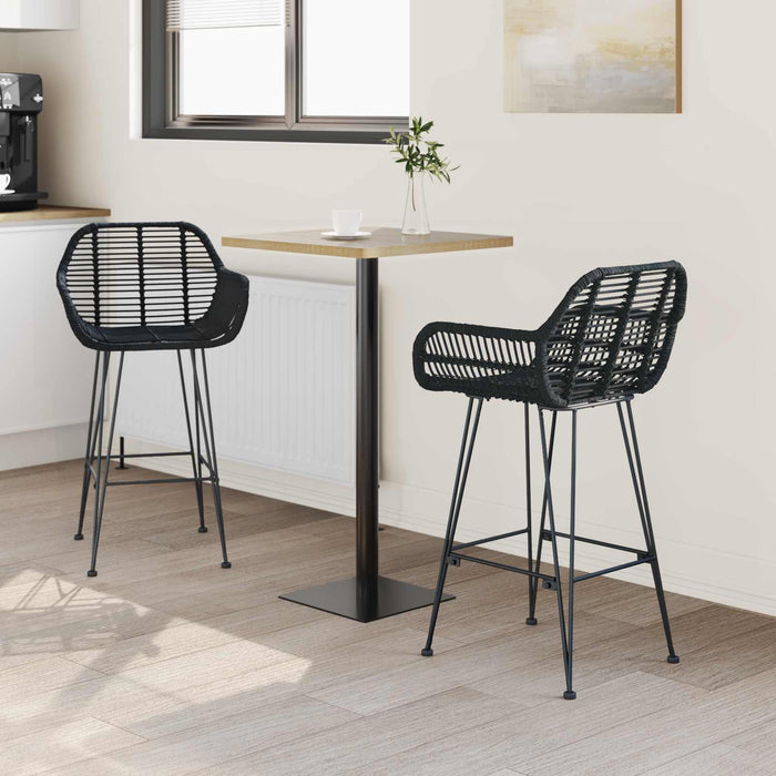 Scaun Bar 2 pcs 55 x 52 x 92 cm Ratan și Fier - WALTI WALTI