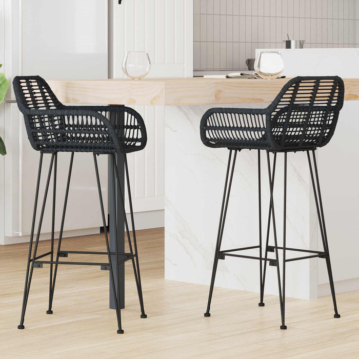 Scaun Bar 2 pcs 55 x 52 x 105 cm Ratan și Fier - WALTI WALTI
