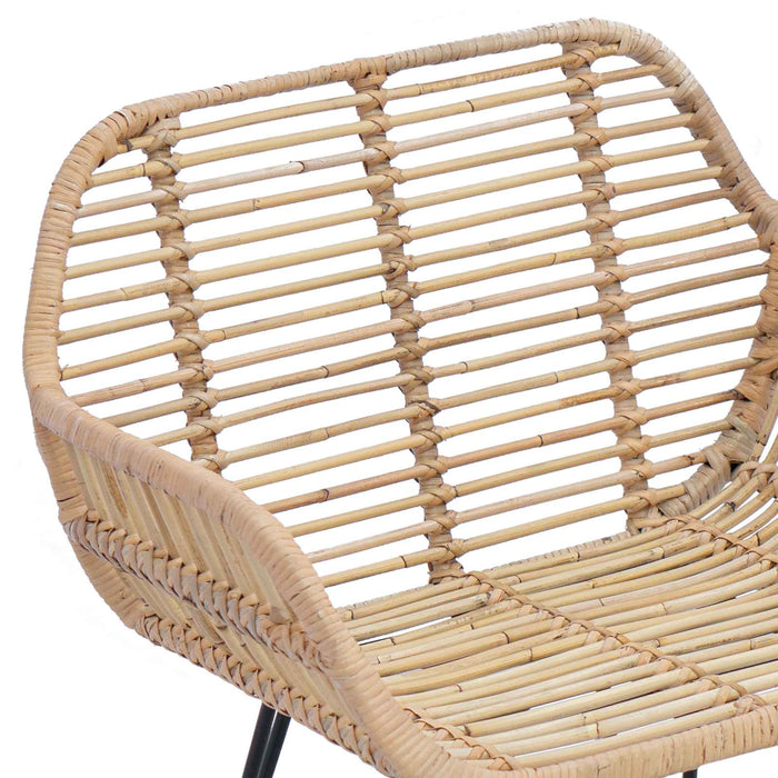 Scaun de sufragerie 2 pcs natural 55 x 50 x 74 cm Ratan și Fier - WALTI WALTI
