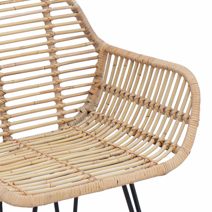 Scaun de sufragerie 2 pcs natural 55 x 50 x 74 cm Ratan și Fier - WALTI WALTI