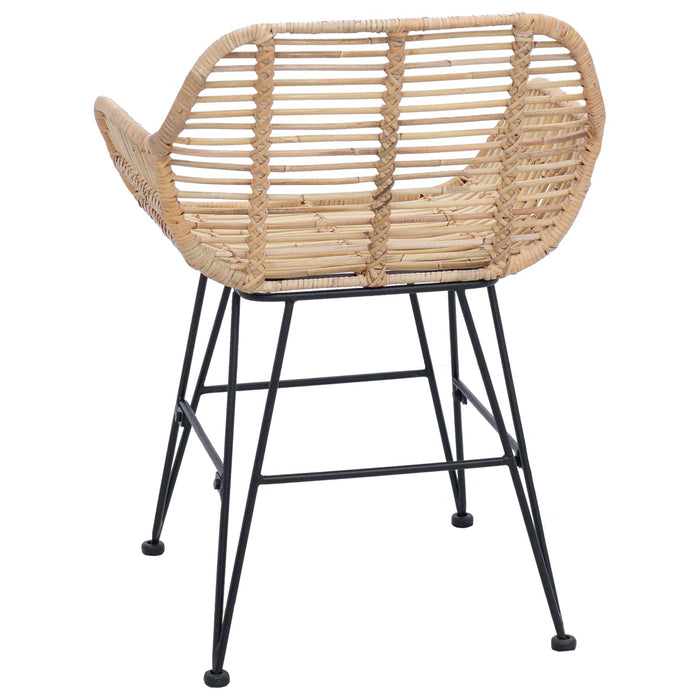 Scaun de sufragerie 2 pcs natural 55 x 50 x 74 cm Ratan și Fier - WALTI WALTI