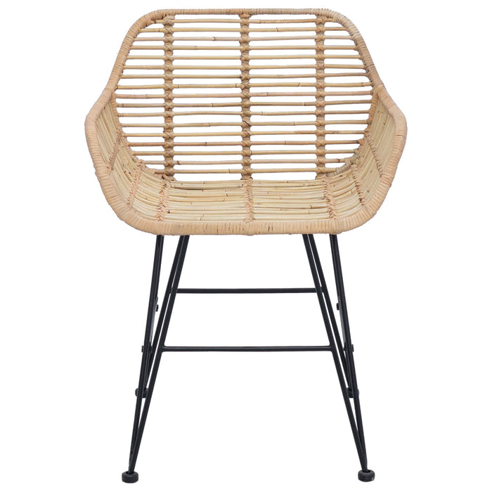 Scaun de sufragerie 2 pcs natural 55 x 50 x 74 cm Ratan și Fier - WALTI WALTI