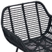 Scaun de sufragerie 2 pcs Negru 55 x 50 x 74 cm Ratan și Fier - WALTI WALTI