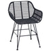 Scaun de sufragerie 2 pcs Negru 55 x 50 x 74 cm Ratan și Fier - WALTI WALTI