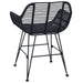 Scaun de sufragerie 2 pcs Negru 55 x 50 x 74 cm Ratan și Fier - WALTI WALTI