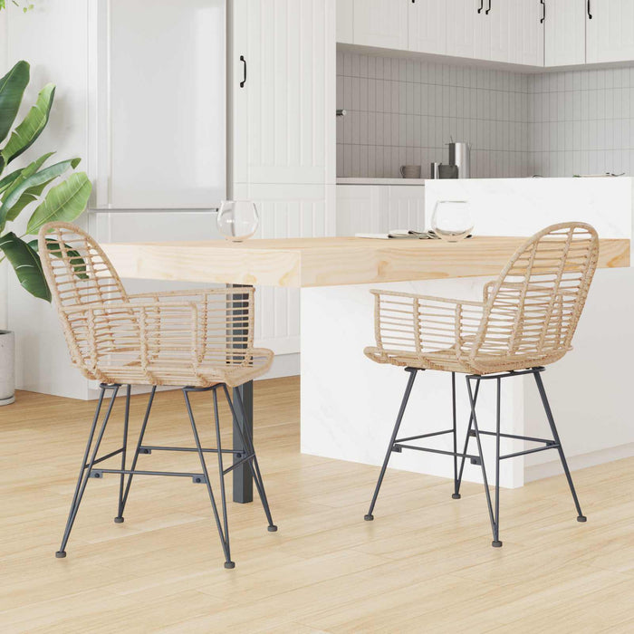 Scaun de sufragerie 2 pcs natural 57 x 54.5 x 85 cm - WALTI WALTI