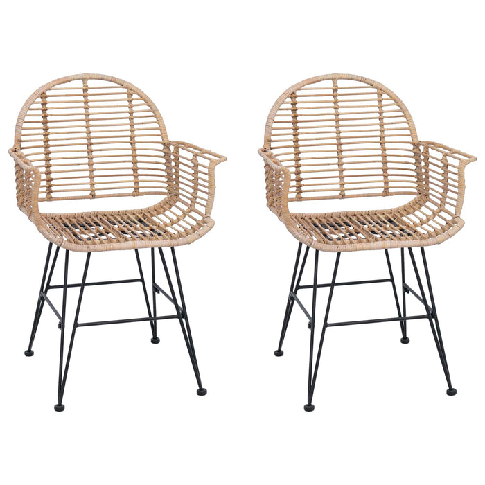 Scaun de sufragerie 2 pcs natural 57 x 54.5 x 85 cm - WALTI WALTI