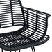 Scaun de sufragerie 2 pcs Ratan și Fier Negru 57 x 55 x 85 cm - WALTI WALTI