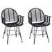 Scaun de sufragerie 2 pcs Ratan și Fier Negru 57 x 55 x 85 cm - WALTI WALTI