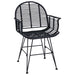 Scaun de sufragerie 2 pcs Ratan și Fier Negru 57 x 55 x 85 cm - WALTI WALTI