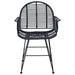 Scaun de sufragerie 2 pcs Ratan și Fier Negru 57 x 55 x 85 cm - WALTI WALTI