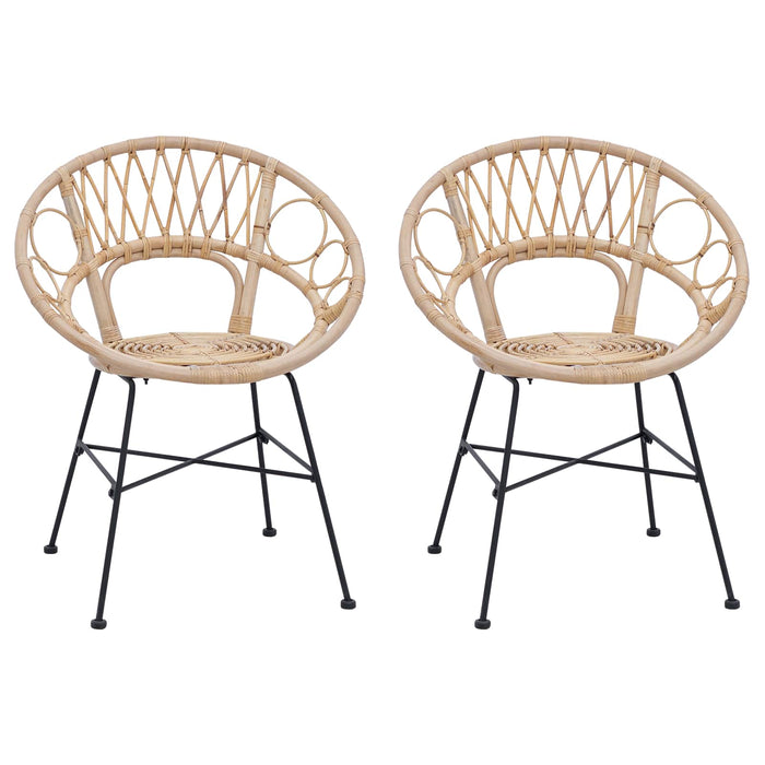 Scaun de sufragerie 2 pcs natural 65 x 55,5 x 81 cm - WALTI WALTI