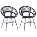 Scaun de sufragerie 2 pcs Negru 65 x 55,5 x 81 cm Ratan și Fier - WALTI WALTI