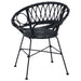 Scaun de sufragerie 2 pcs Negru 65 x 55,5 x 81 cm Ratan și Fier - WALTI WALTI