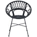 Scaun de sufragerie 2 pcs Negru 65 x 55,5 x 81 cm Ratan și Fier - WALTI WALTI