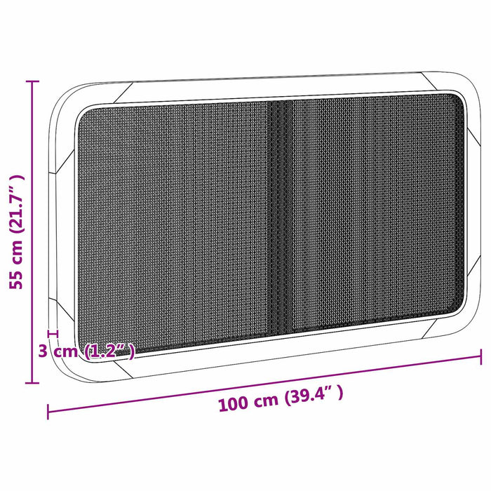 Tăblie cap cu headboard Negru 100 x 55 x 3 cm Ratan - WALTI WALTI