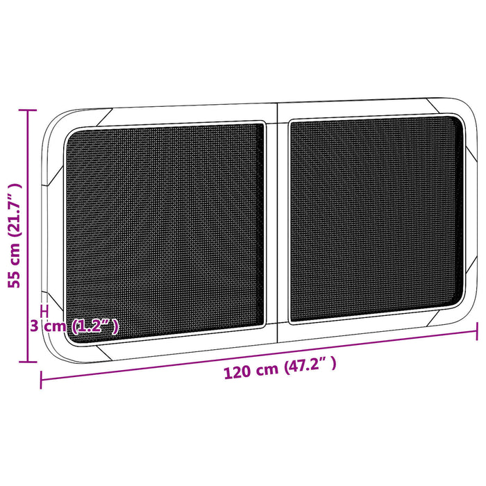 Tăblie cap cu headboard Negru 120 x 55 x 3 cm Ratan - WALTI WALTI