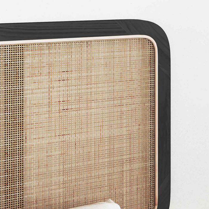 Tăblie cap cu headboard Negru 180 x 55 x 3 cm Ratan WALTI