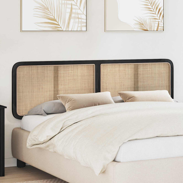 Tăblie cap cu headboard Negru 180 x 55 x 3 cm Ratan WALTI