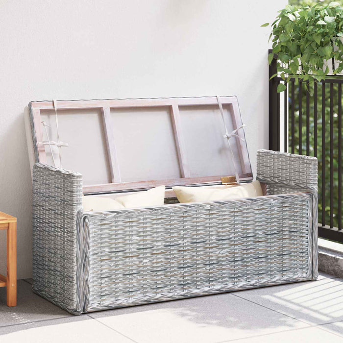 Bancă cu spațiu de depozitare Alb spălat 110 x 40 x 50 cm Ratan - WALTI WALTI