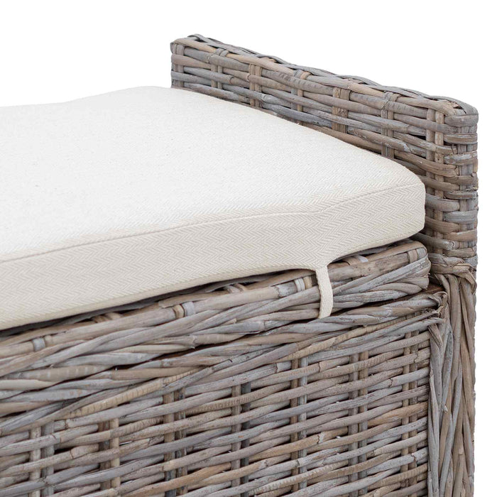 Bancă cu spațiu de depozitare Gri 110 x 40 x 50 cm Ratan - WALTI WALTI