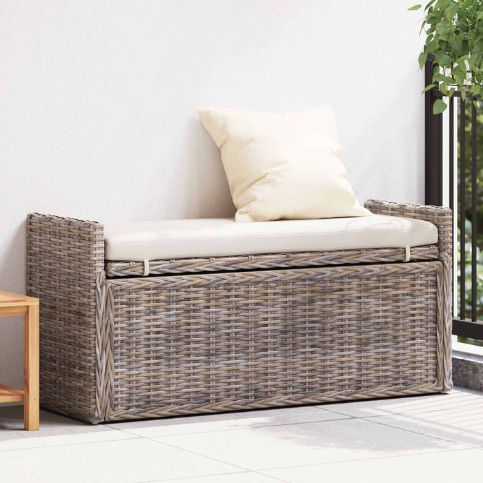 Bancă cu spațiu de depozitare Gri 110 x 40 x 50 cm Ratan - WALTI WALTI