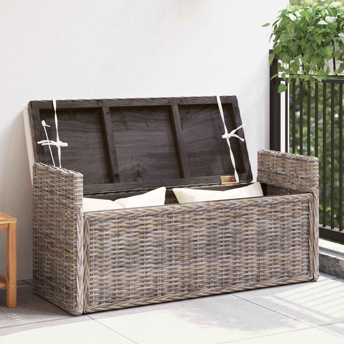 Bancă cu spațiu de depozitare Gri 110 x 40 x 50 cm Ratan - WALTI WALTI