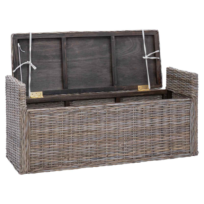 Bancă cu spațiu de depozitare Gri 110 x 40 x 50 cm Ratan - WALTI WALTI