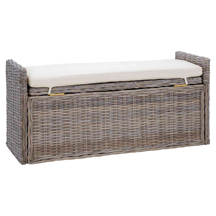 Bancă cu spațiu de depozitare Gri 110 x 40 x 50 cm Ratan - WALTI WALTI