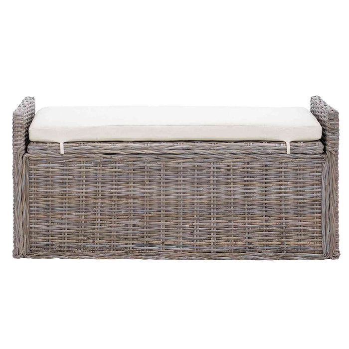 Bancă cu spațiu de depozitare Gri 110 x 40 x 50 cm Ratan - WALTI WALTI