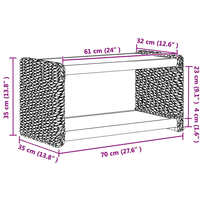 Masă laterală natural 44.5 x 45 x 45 cm Lemn masiv de mahon - WALTI WALTI